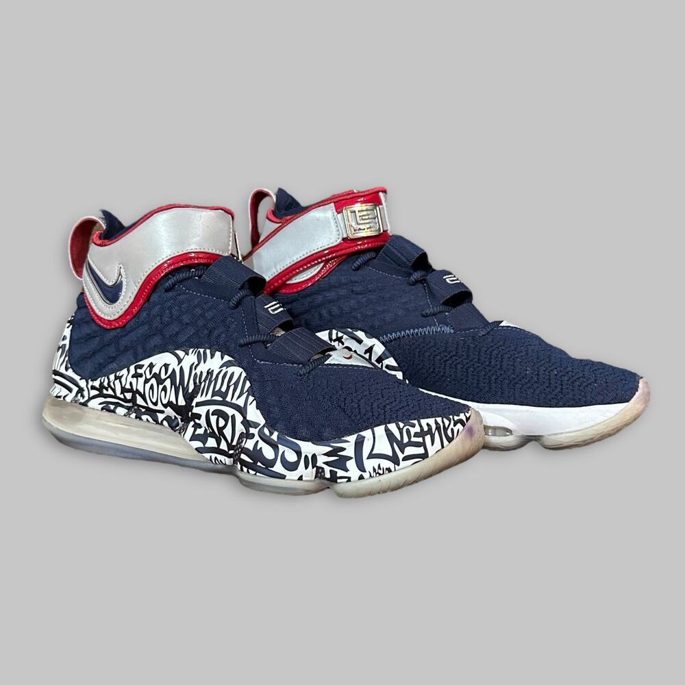 Nike LeBron 17 Graffiti Navy Men’s Basketball Shoes – Size 11